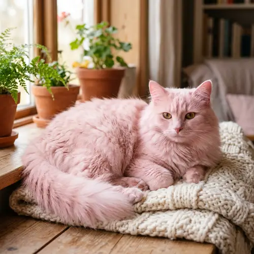 Soft Pink Cat - Cute Feline Images