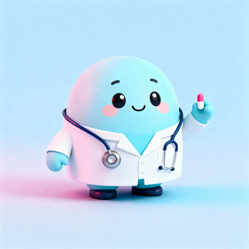 Friendly Cartoon Mascot for Medicine