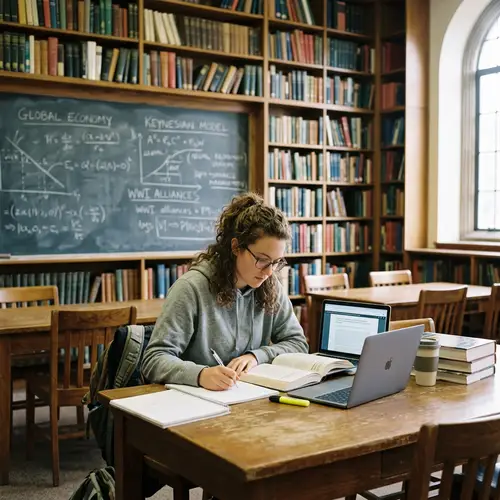 Western Student Studying in Classroom Setting