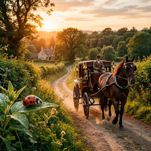 Charming Ladybug & Elegant Horse-Drawn Carriage