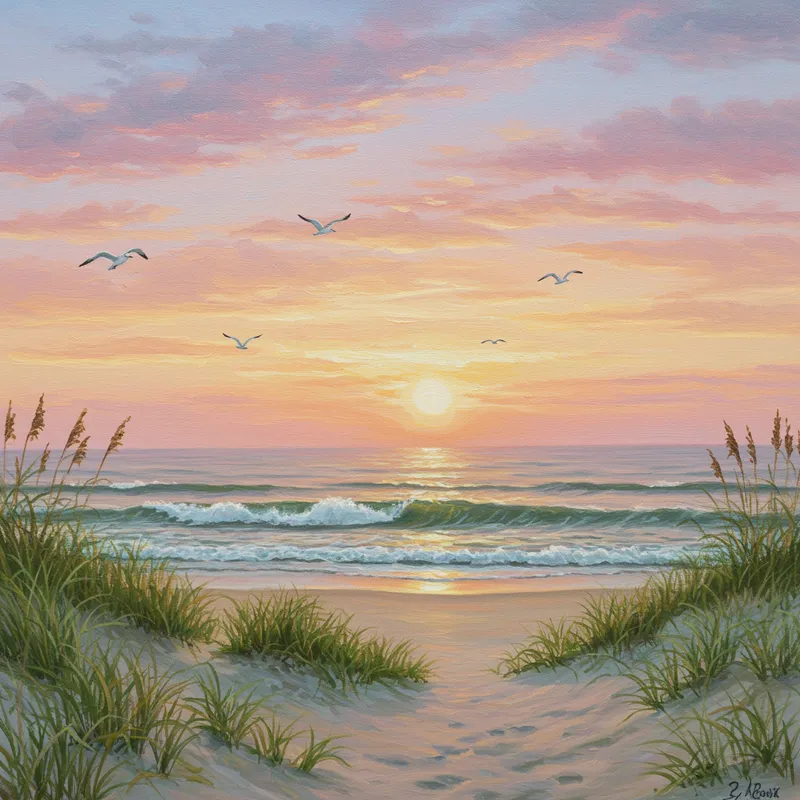Idyllic Jersey Shore Sunrise Landscape