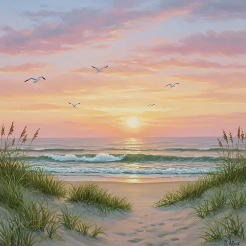 Idyllic Jersey Shore Sunrise Landscape