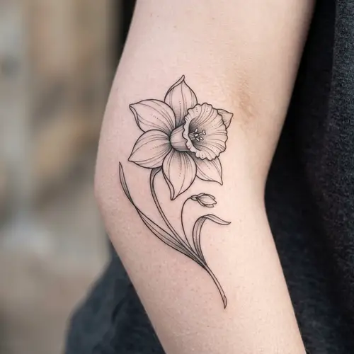Minimal Narcissus Tattoo Design