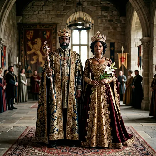 Regal Elegance: Black King and Queen in Splendor