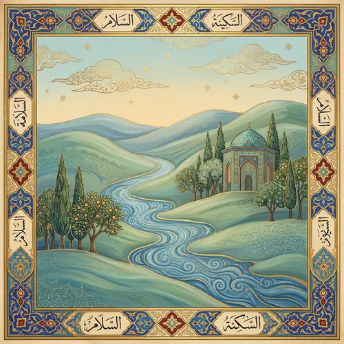 Tranquil Islamic Landscape Art | Peace & Spirituality Inspo
