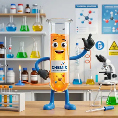 Friendly Chemical Mascot - Smiley Tube Character