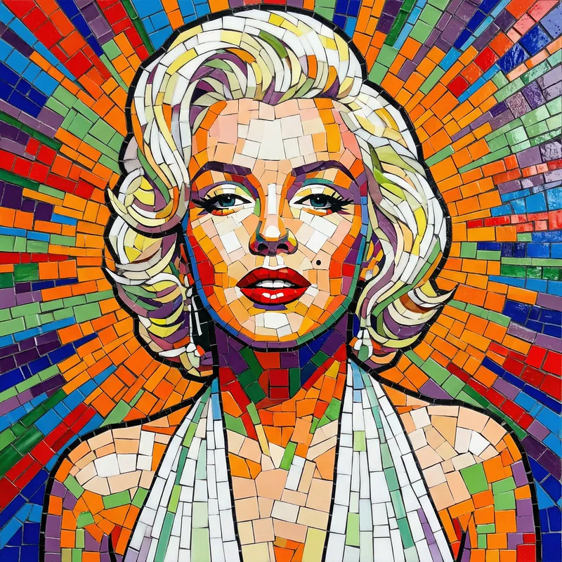 Marilyn Monroe Pop Art Mosaic | Retro Hollywood Style Marilyn Monroe Pop Art Mosaic | Retro Hollywood Style