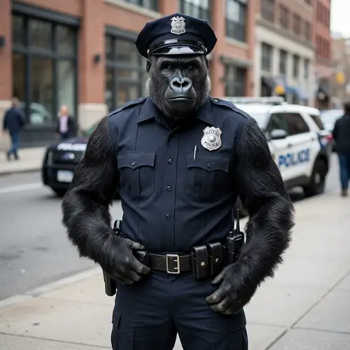 Intelligent Police Ape in Uniform | Law Enforcement Agency