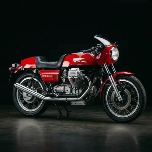 1974 Moto Guzzi Le Mans Mk I | Classic Motorcycle on Black Background