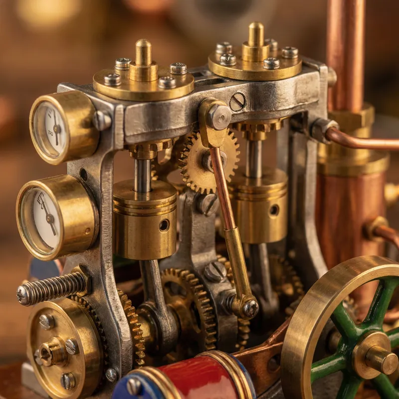Steampunk Mechanical Engine: Gears & Piston Intricacies