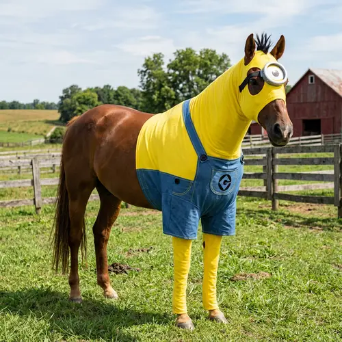 Real Horse Dressed as a Minion