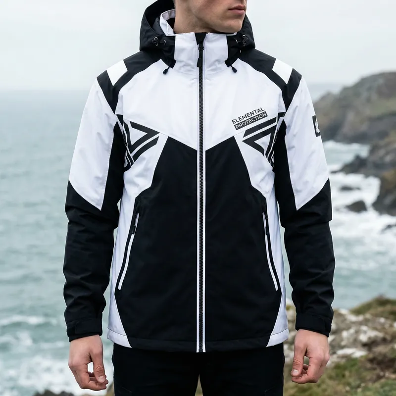 Black & White Windbreaker Design - Stylish & Practical