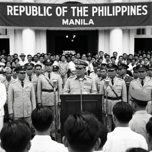 Mid-20th Century Filipino Political Figure in Military Uniform