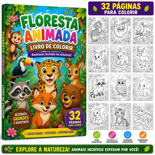 Vibrant Forest Animal Coloring Book for Kids