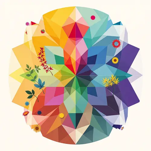 Vibrant LGBTQ+ Art with Geometric Nature Elements