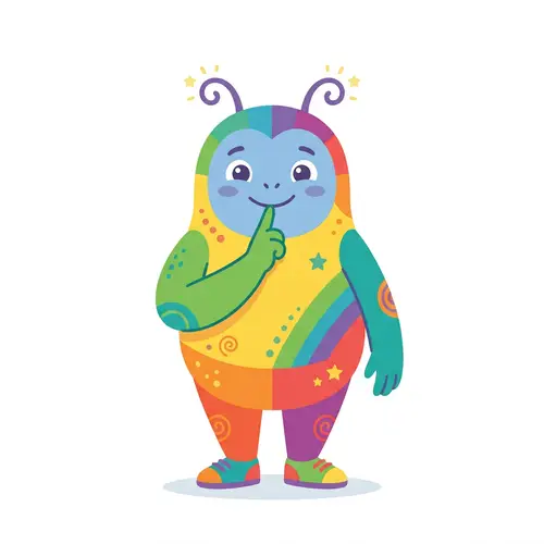 Whimsical Colorful Vector Character in Full Body Pose