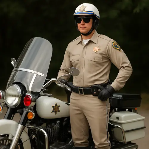 Photorealistic Motorcycle Police Officer Character
