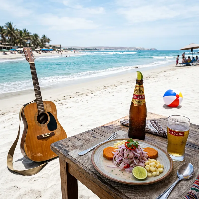 Delicious Peruvian Ceviche by the Sea