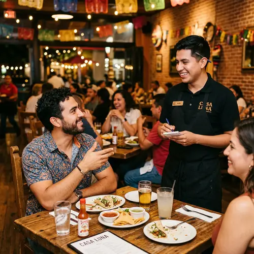 Juan Thanks Waiter for Quick & Friendly Service