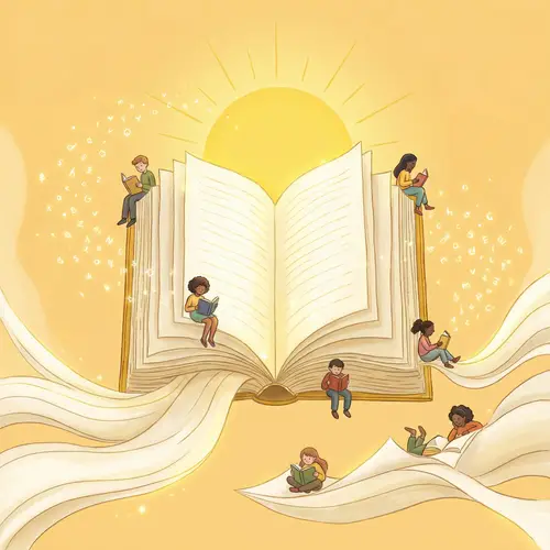 Charming Yellow & White Mobile Wallpaper for Readers