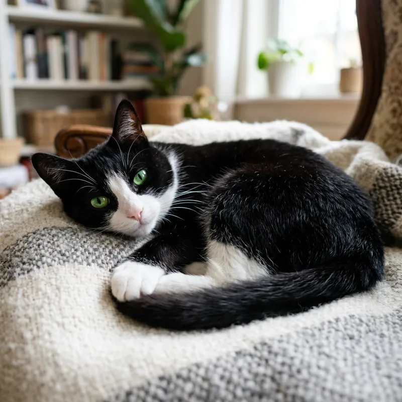 Beautiful Black and White Cat - Captivating Contrast Beautiful Black and White Cat - Captivating Contrast