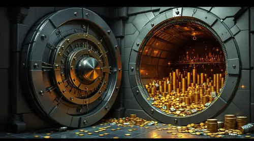 Impressive Bank Vault with Treasure Visible