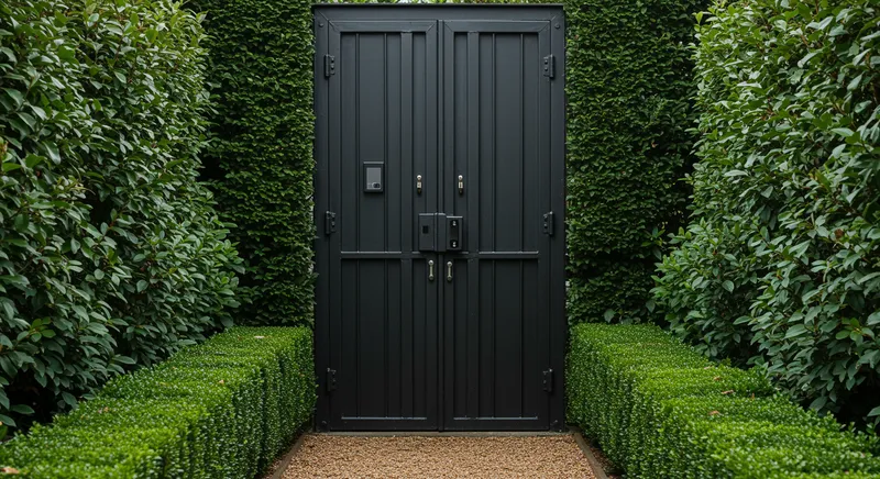 Heavy Steel Security Door with Biometric Scanners