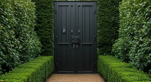 Heavy Steel Security Door with Biometric Scanners