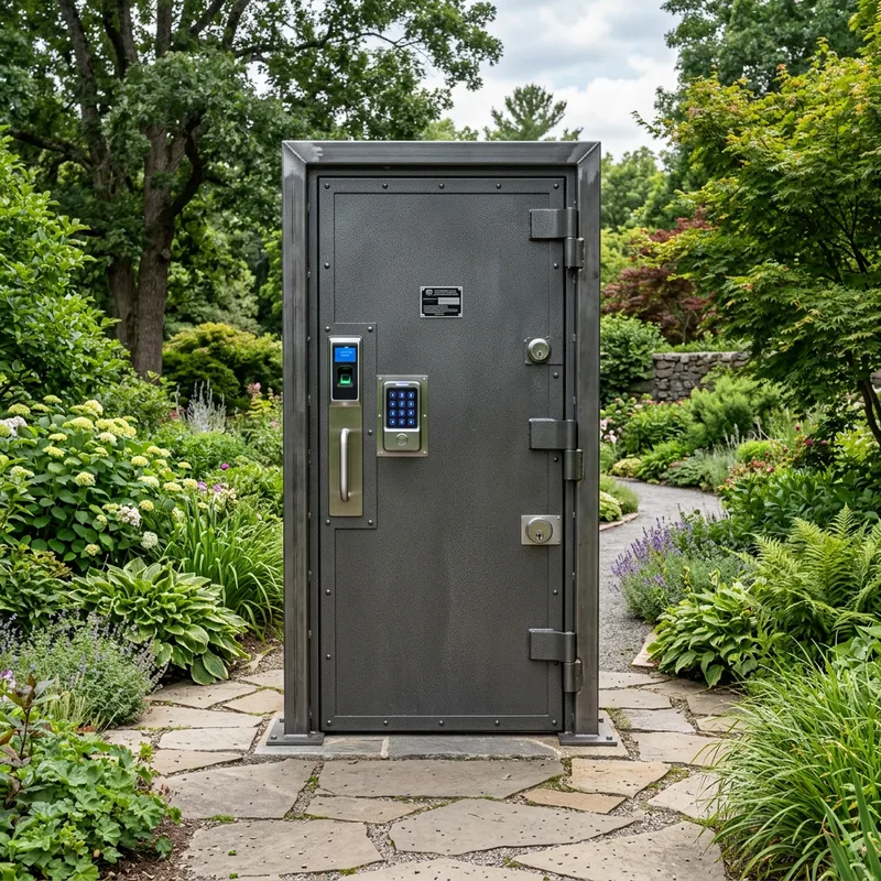 Heavy Steel Security Door with Biometric Scanners