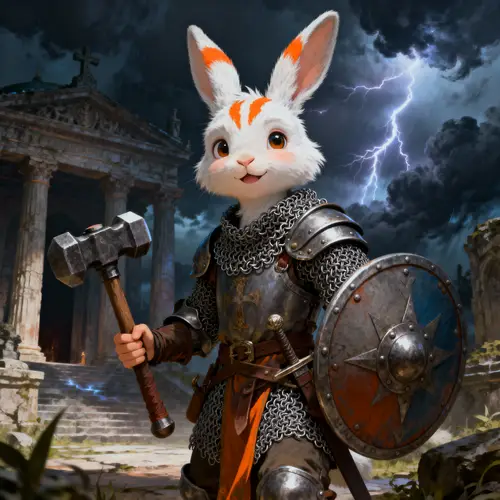 Epic D&D Harengon Cleric Character Art