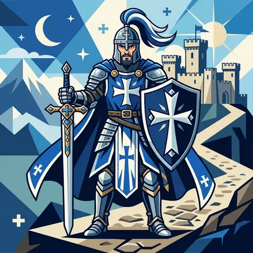 Bold Crusader Soldier Vector Art - Digital Fantasy
