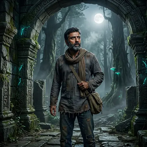 Captivating Scene of a Trapped South Asian Man in Mysterious Place