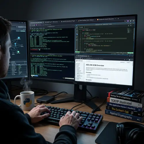 Ethical Hacker Computer Coding Interface | Cyber Security Tools