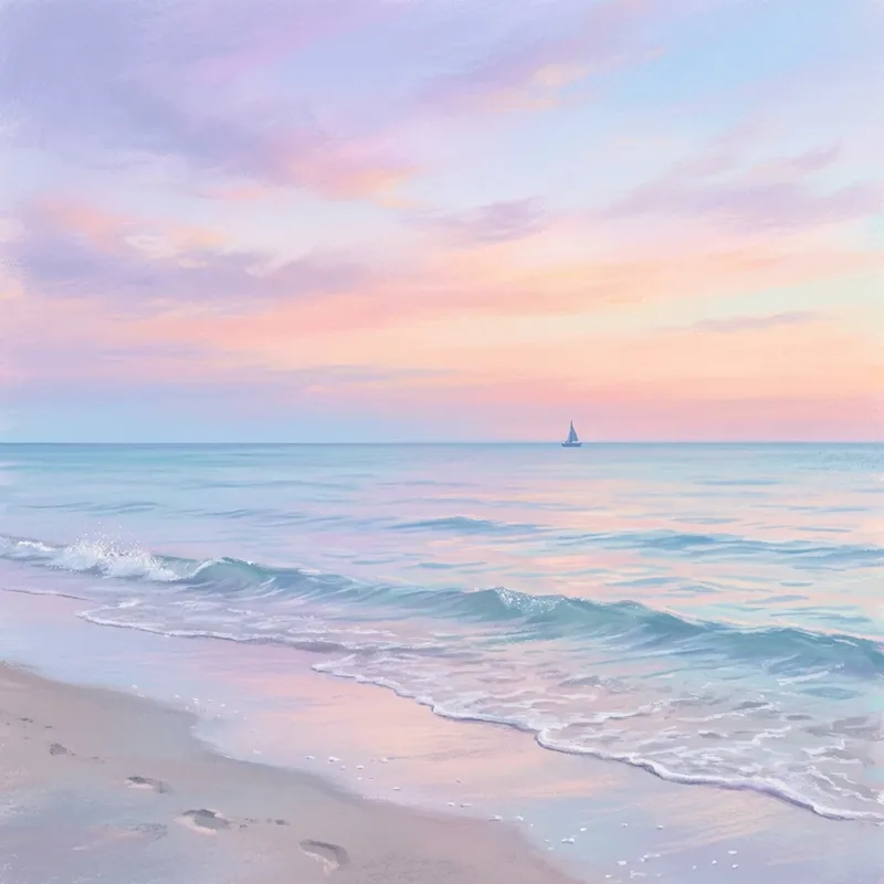 Soothing Ocean in Soft Pastel