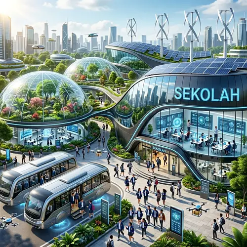 Futuristic School 'Sekolah': Advanced Tech & Sustainable Environment
