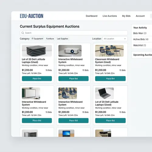 Minimalist Style Auction System for Educational Facilities