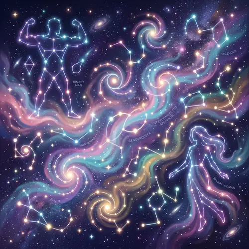 Spectrum of Gender Identity Art: Celestial Constellations