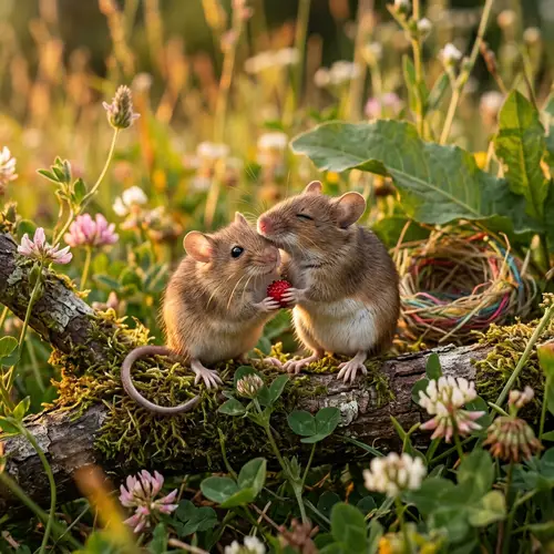 Two Romantic Mice - Love in the Animal Kingdom