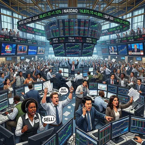 Diverse Stock Traders on Busy Trading Floor | Live Updates & Financial Buzz