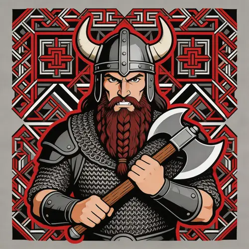 Viking Print for Sports T-Shirt | Ancient Russian Patterns