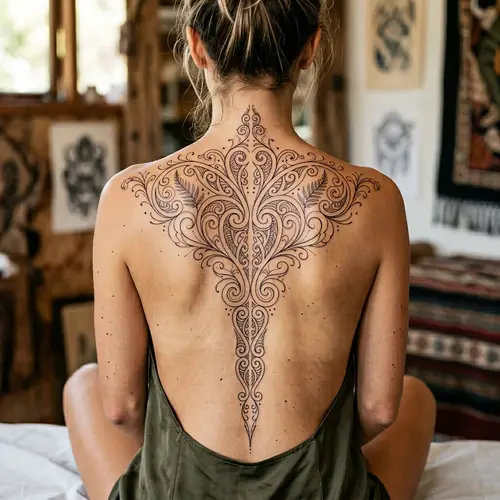 Feminine Maori Style Tattoo Design for Women