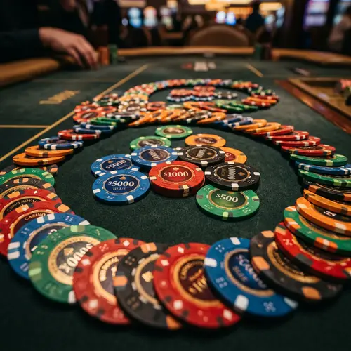 Stunning Close-Up of Vibrant Poker Chips