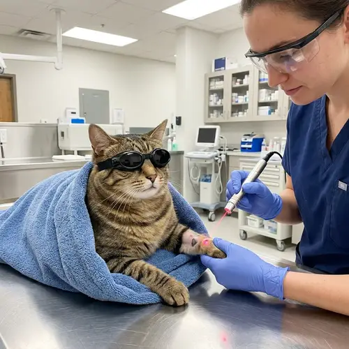 Professional Tattoo Removal for Calm Chubby Cat