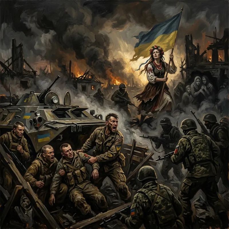 Modern Battlefield: Ukraine vs Russia in Goya's Style Modern Battlefield: Ukraine vs Russia in Goya's Style