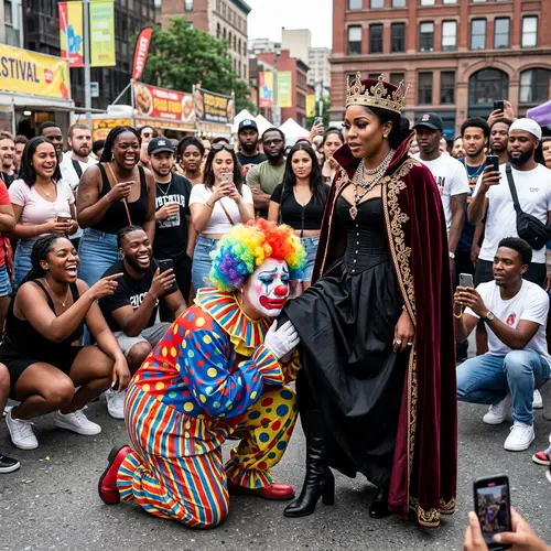 Unique Clown Cry Clown Kiss Scene: Emotional & Regal