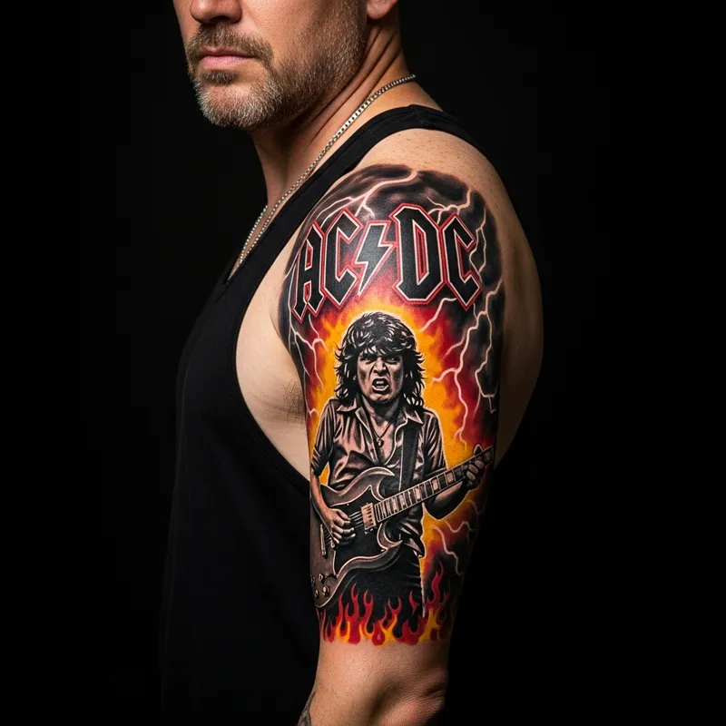 AC/DC Men's Tattoo Art Inspiration