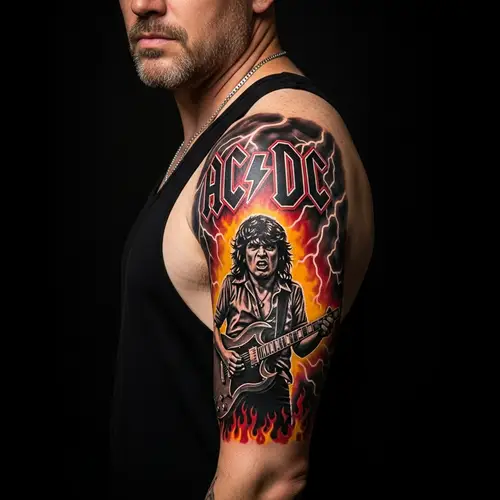 AC/DC Men's Tattoo Art Inspiration