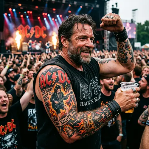 AC/DC Men's Tattoo Art Inspiration