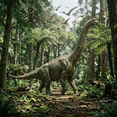 Majestic Dinosaur in Lush Tropical Forest