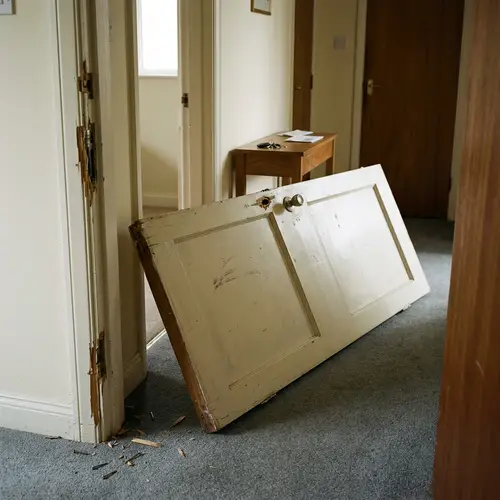 Broken Door on House Floor - Repair Services Available
